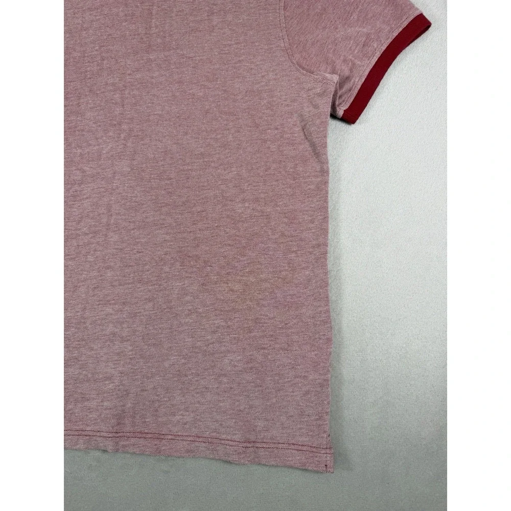 Levi's Men's Two-Tone Pique Polo Shirt With Script Embroidery Red Size XXL